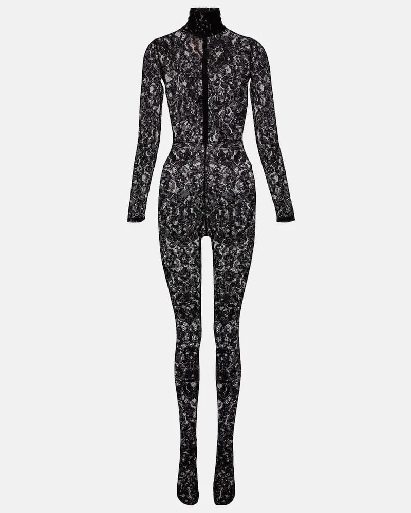 Valentino Garavani Bodysuit Rebrodé aus Spitze Schwarz
