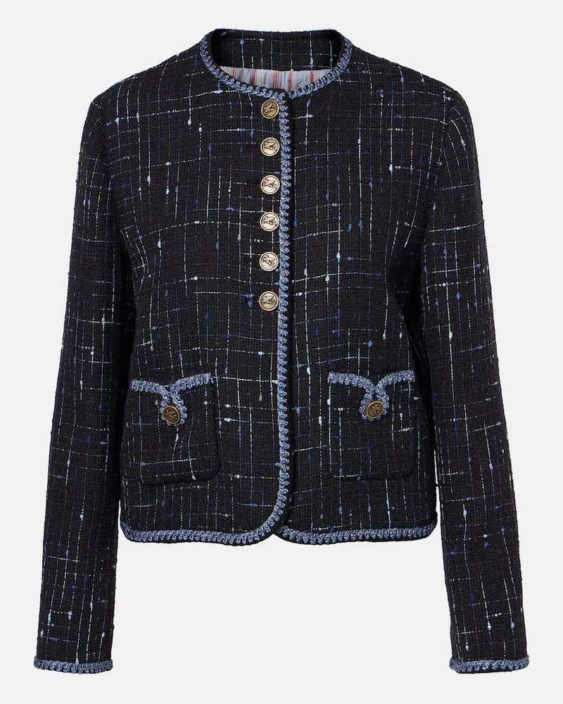 Etro Jacke aus Tweed Blau