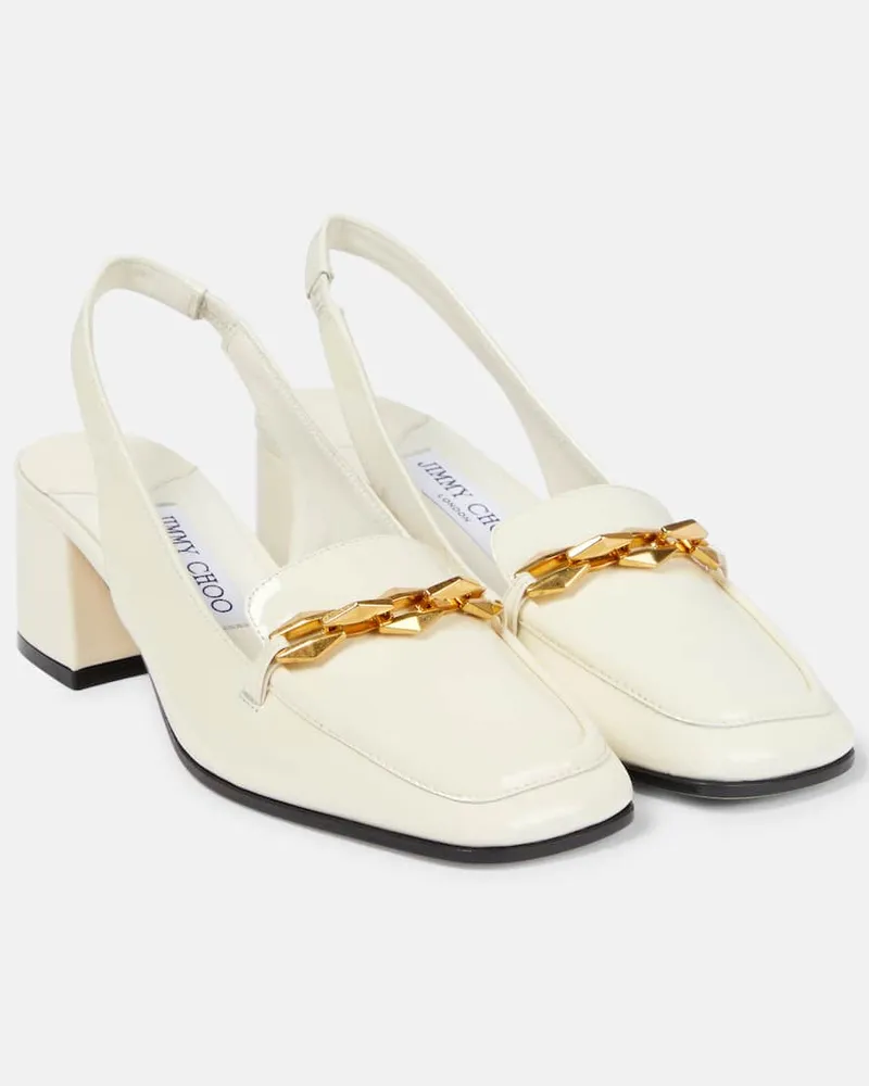 Jimmy Choo Slingback-Pumps Diamond Tilda 45 aus Lackleder Weiß