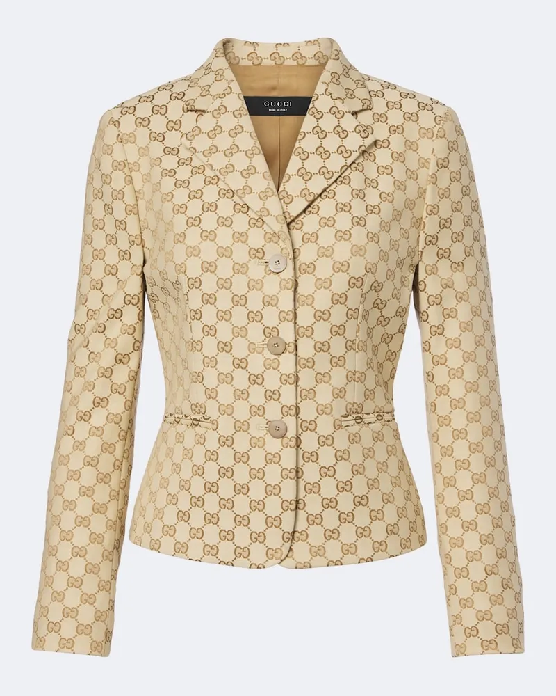 Gucci Blazer GG aus Canvas Beige