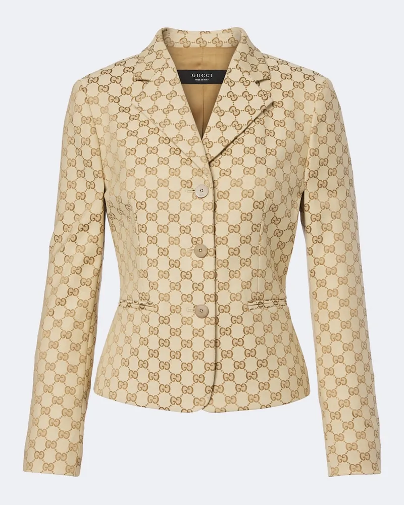 Gucci Blazer GG aus Canvas Beige