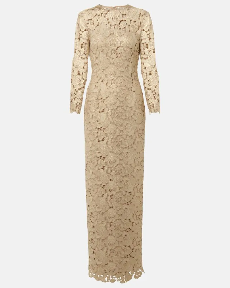 Oscar de la Renta Robe aus Spitze Gold