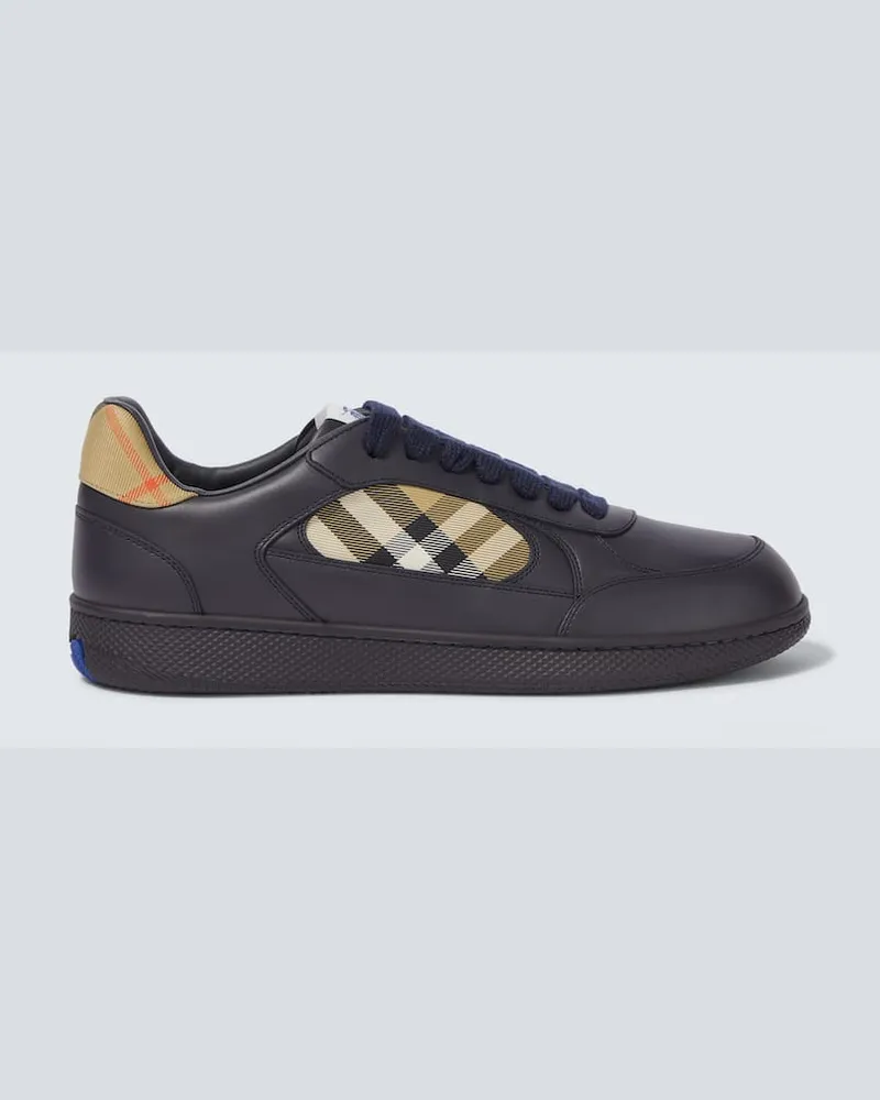 Burberry Sneakers Burberry Check aus Leder Schwarz