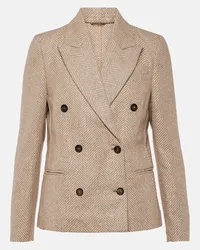 Brunello Cucinelli Blazer aus einem Wollgemisch Nude