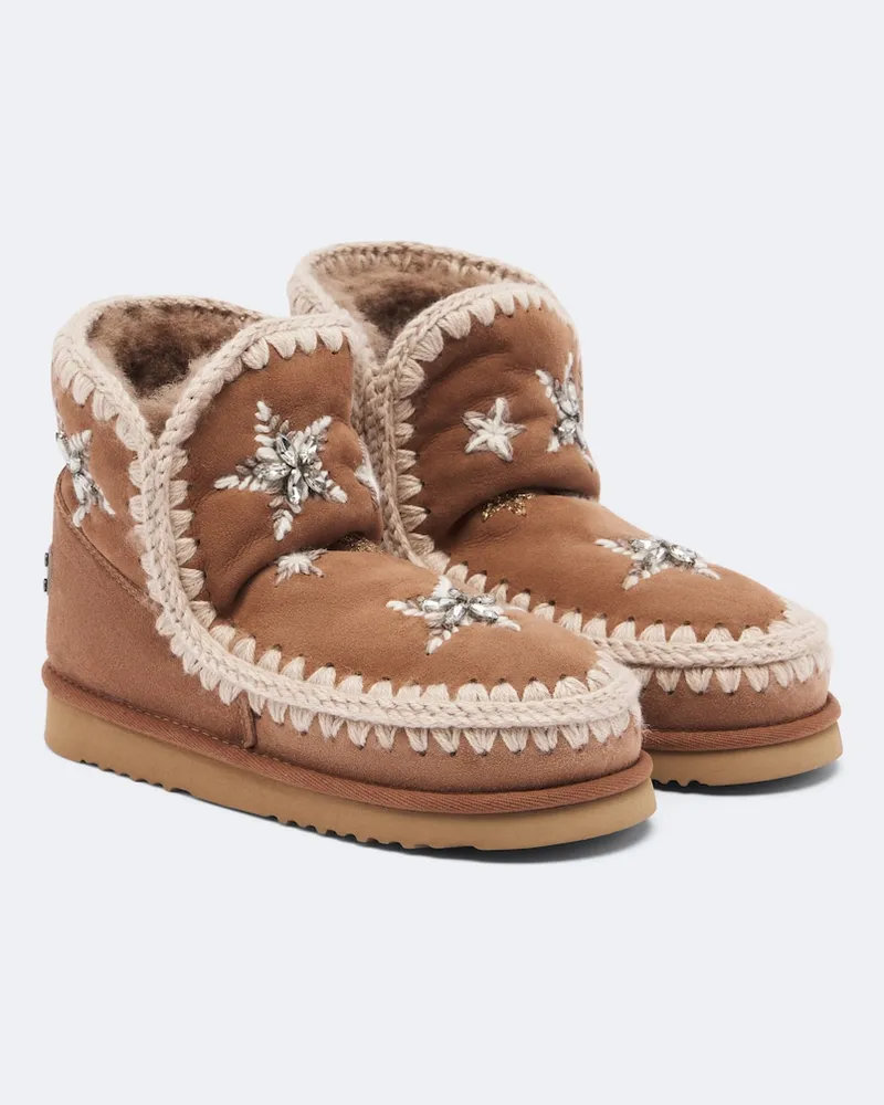 Mou Verzierte Ankle Boots 18 aus Veloursleder Braun