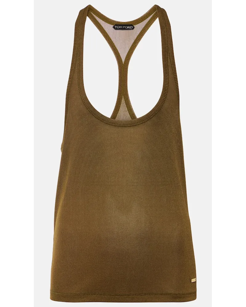 Tom Ford Top aus Jersey Braun