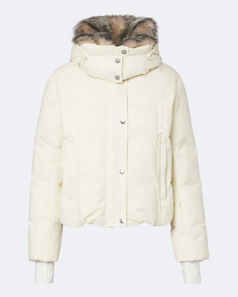 Yves Salomon Skijacke mit Shearling Weiß