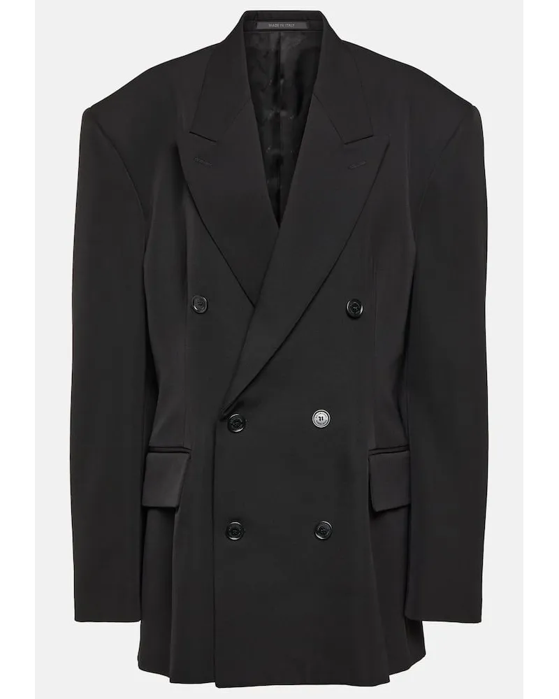 Balenciaga Blazer Cinched aus Wolle Schwarz