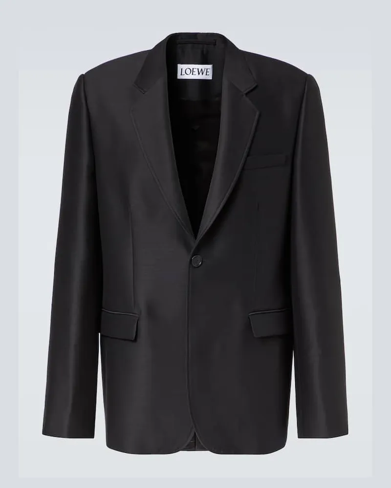 Loewe Blazer aus Wolle und Seide Schwarz