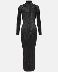 Alaïa Alaia Midikleid aus einem Wollgemisch Schwarz