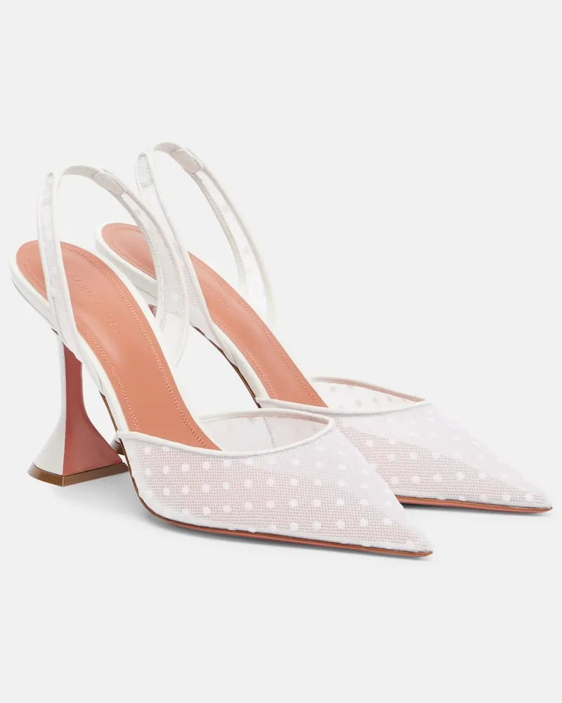 Amina Muaddi Slingback-Pumps Holli 95 Weiß