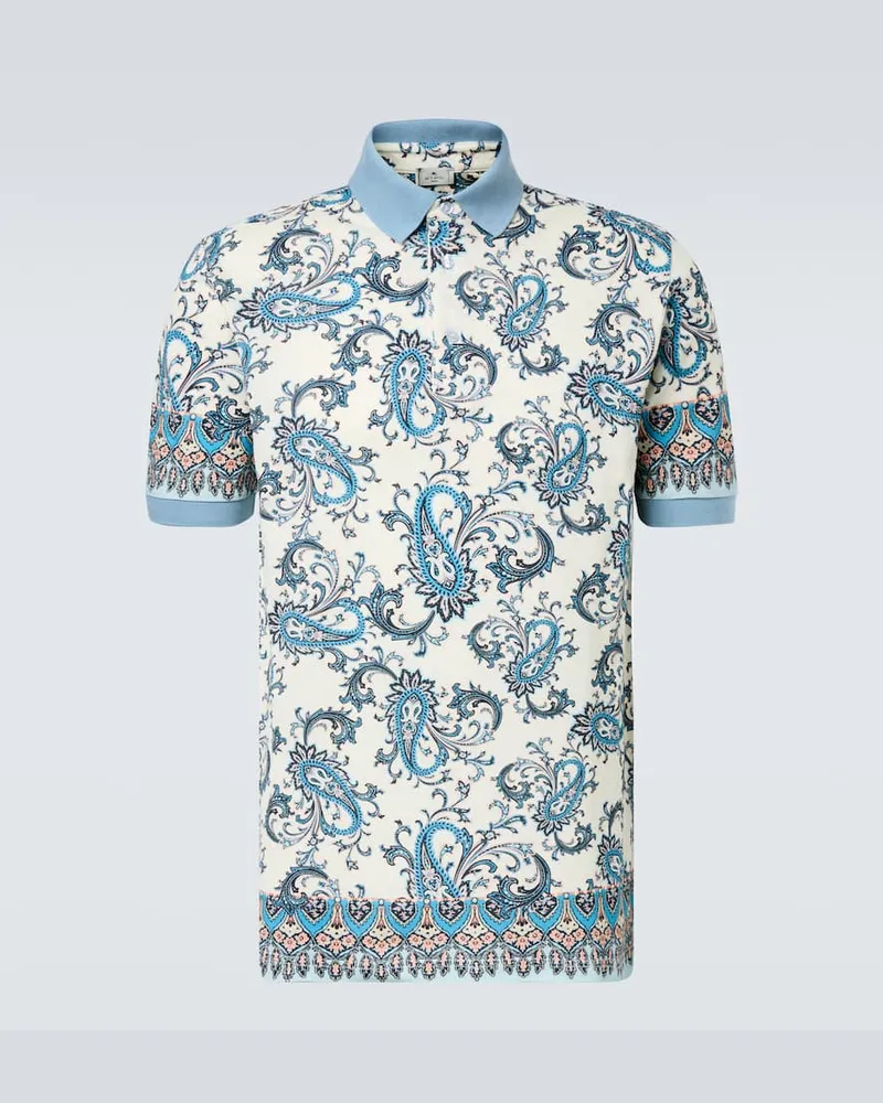 Etro Polohemd aus Baumwoll-Piqué Blau