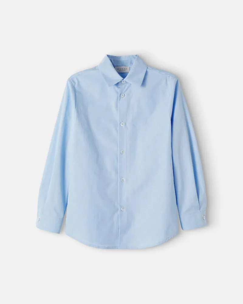 Gucci Hemd GG aus Baumwoll-Jacquard Blau