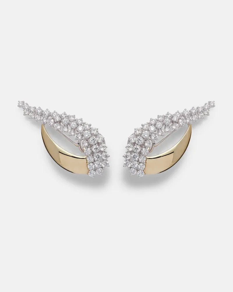 YEPREM Ohrringe Golden Strada aus 18kt Gelbgold mit Diamanten Gold