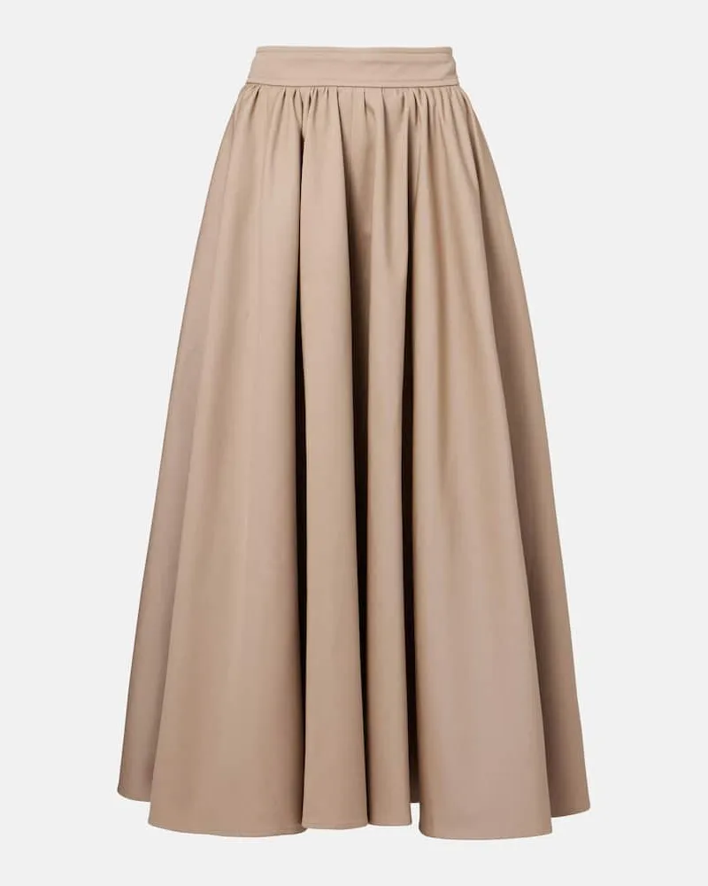 Patou Midirock aus Baumwoll-Gabardine Beige