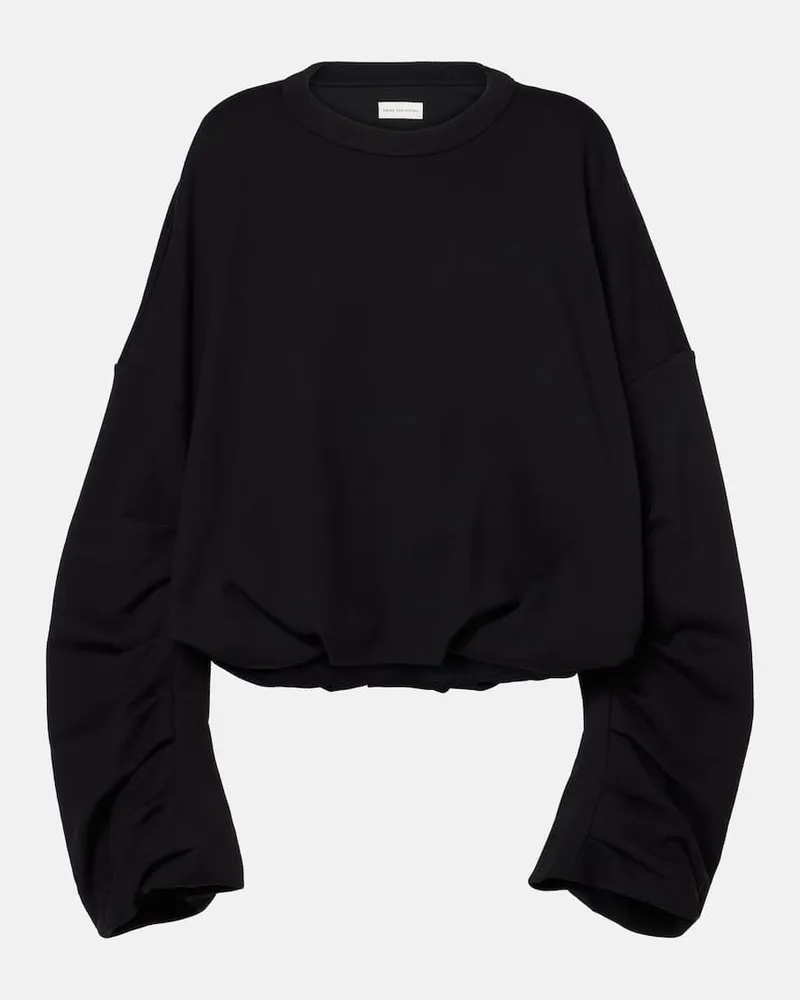 Dries van Noten Sweatshirt aus Baumwolle Schwarz