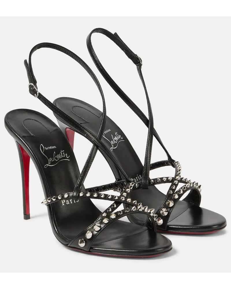 Christian Louboutin Sandalen Tatooshka Spikes aus Leder Schwarz