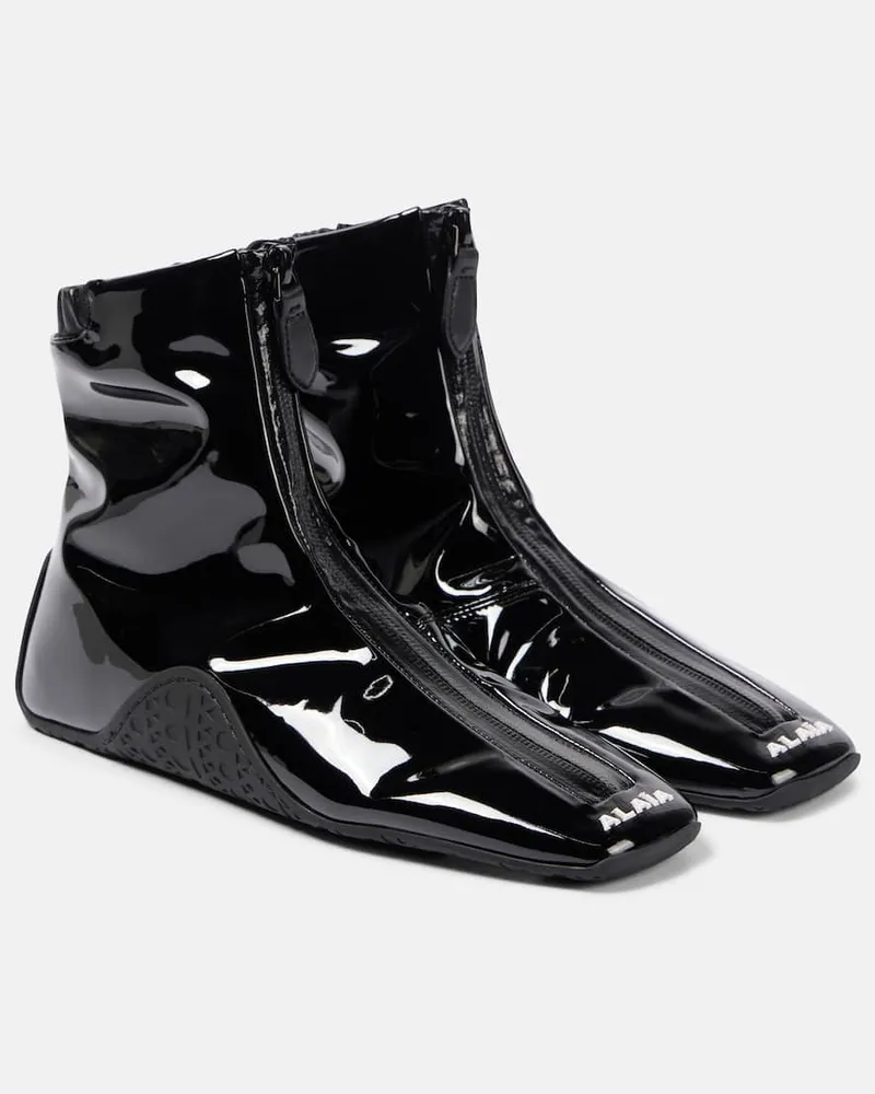 Alaïa Alaïa Ankle Boots Sneaker aus Lacklederimitat Schwarz
