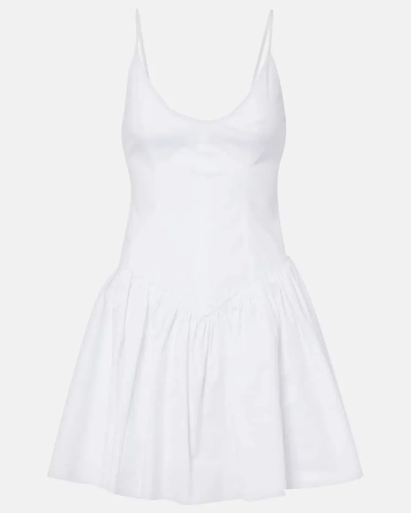 STAUD Minikleid Phare aus Baumwollpopeline Weiß
