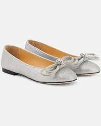 Mach & Mach Verzierte Ballerinas Double Bow Silber