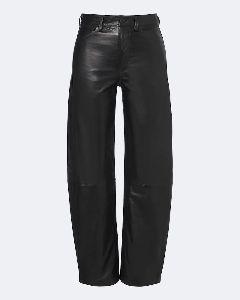 Nili Lotan Barrel-Hose Tribeca aus Leder Schwarz