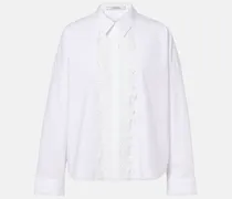 Bluse aus Popeline mit Spitze