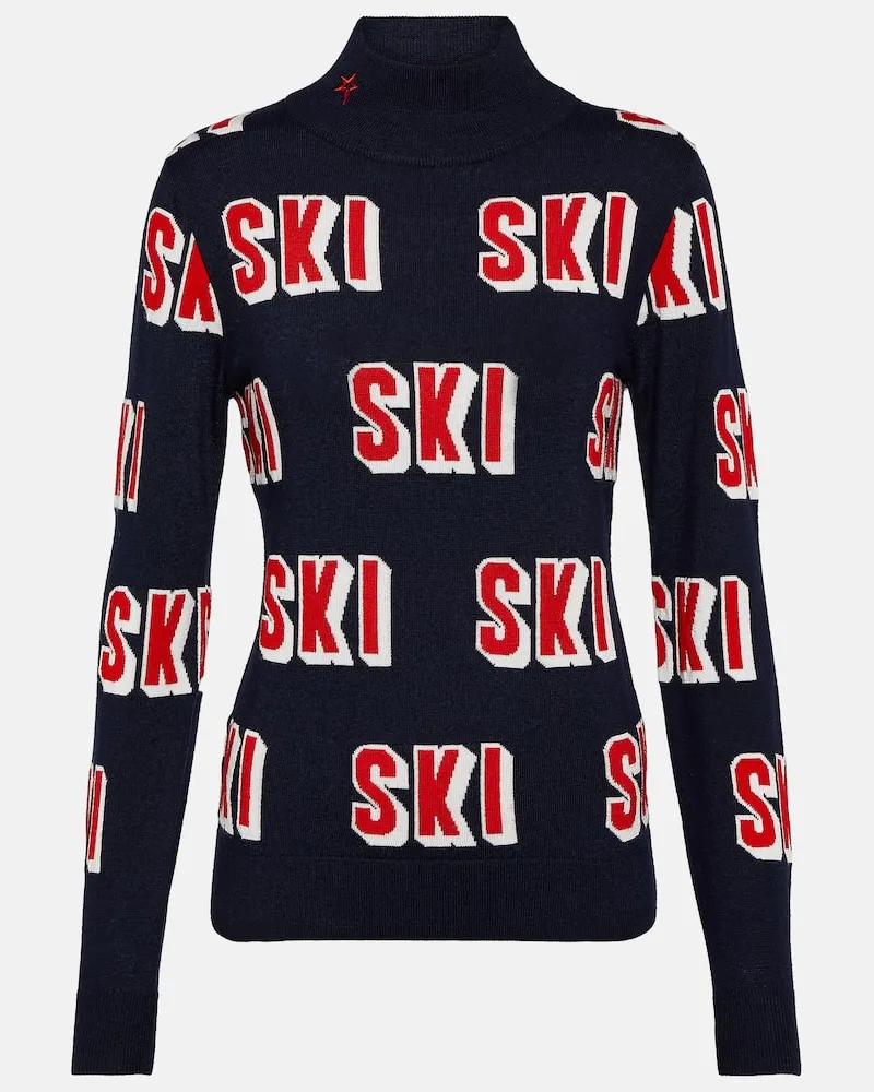 Perfect Moment Skipullover aus Wolle Blau