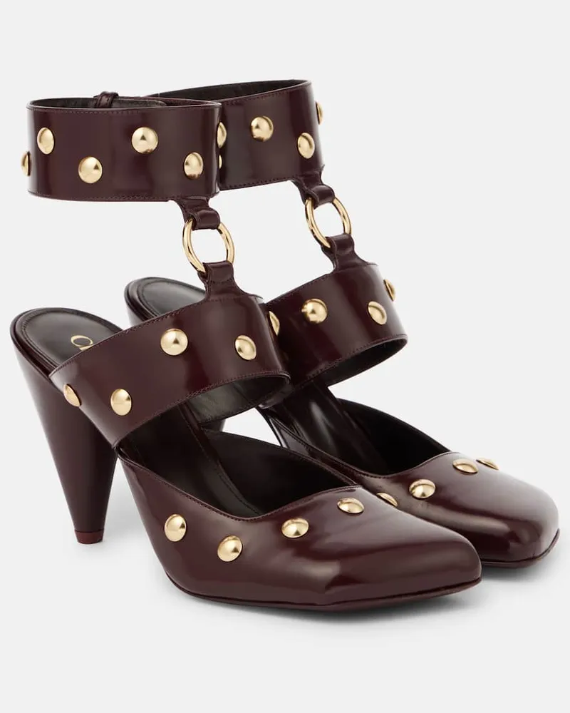 Chloé Chloé Verzierte Pumps Jade aus Leder Lila
