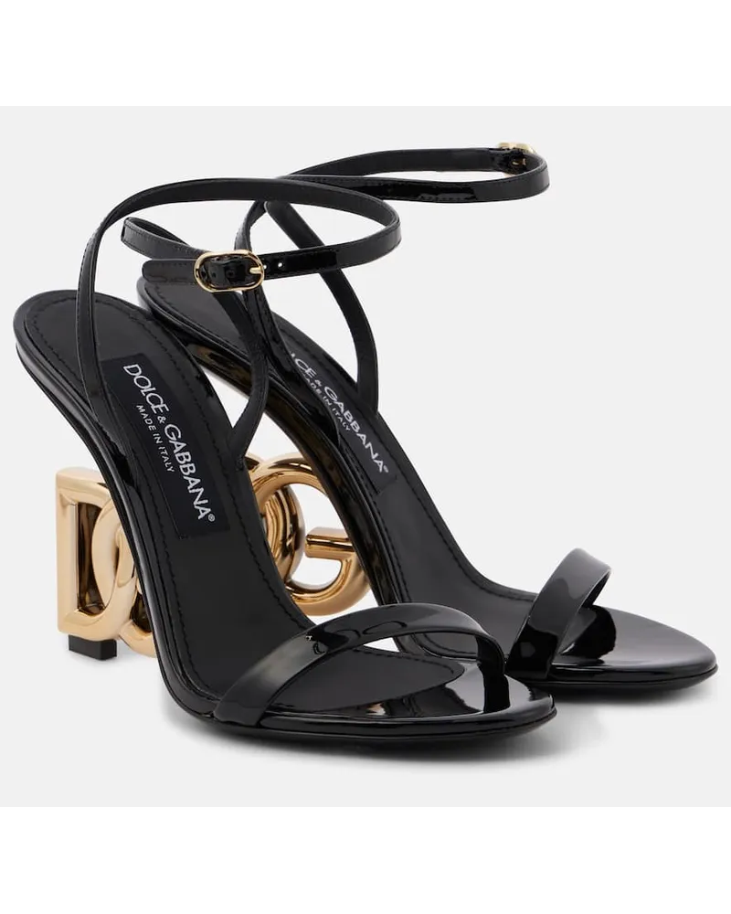Dolce & Gabbana Sandalen Keira aus Lackleder Schwarz