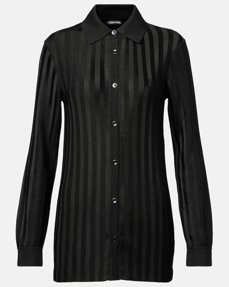 Tom Ford Hemd aus Strick Schwarz