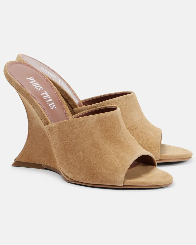 Paris Texas Wedges Nina 105 aus Veloursleder Braun