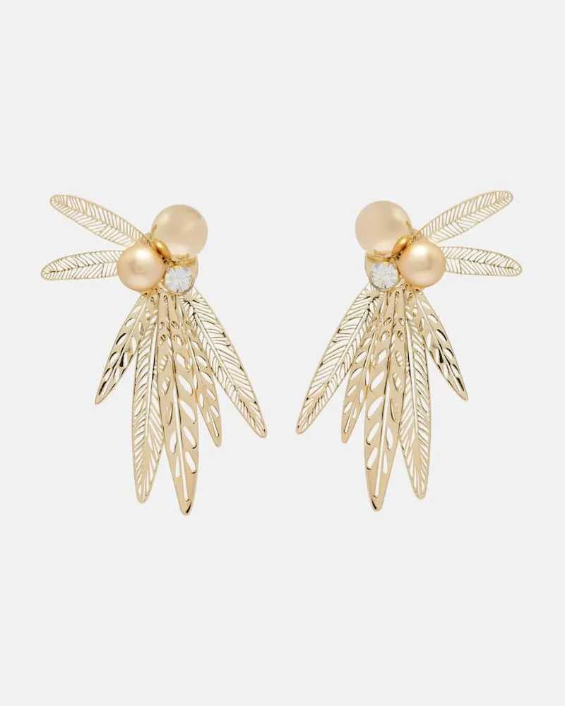 Carolina Herrera New York Clip-Ohrringe mit Kristallen und Zierperlen Gold