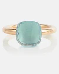 Pomellato Ring Nudo Classic aus 18kt Rose- und Weissgold mit Topaz Blau