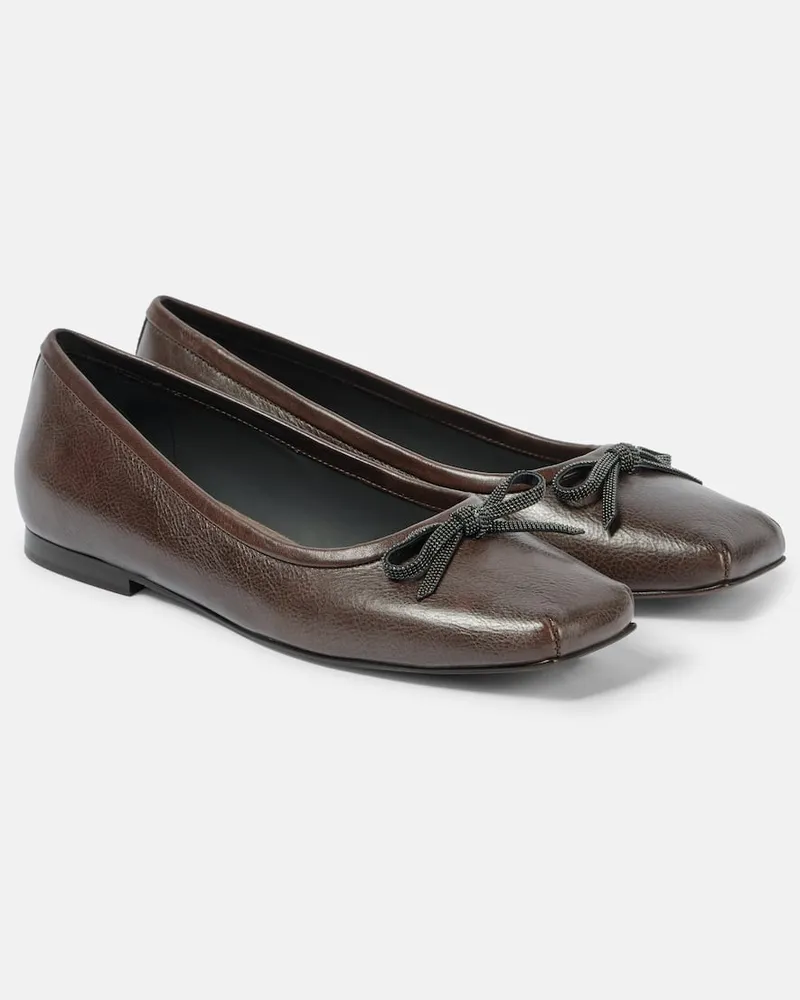 Brunello Cucinelli Ballerinas Monili aus Leder Braun