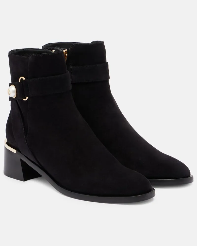 Jimmy Choo Ankle Boots Noor 45 aus Veloursleder Schwarz