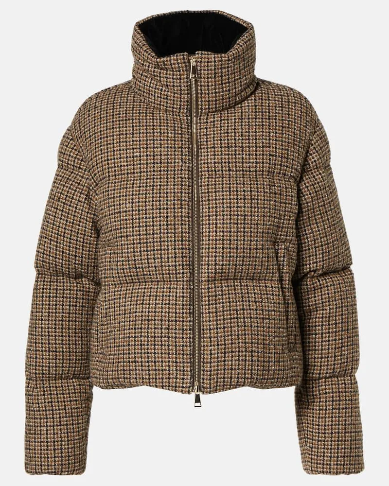 Moncler Cropped-Daunenjacke Seboune aus Boucle Braun