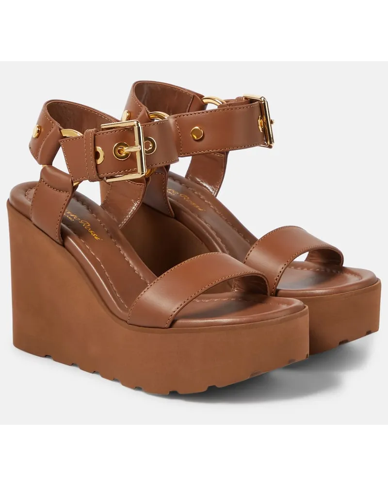 Gianvito Rossi Wedge-Sandalen aus Leder Braun