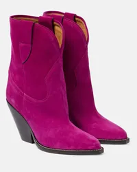 Isabel Marant Westernstiefel Leyane aus Veloursleder Pink