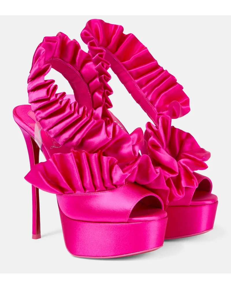Christian Louboutin Plateausandalen Froufrou Alta 150 aus Satin Pink