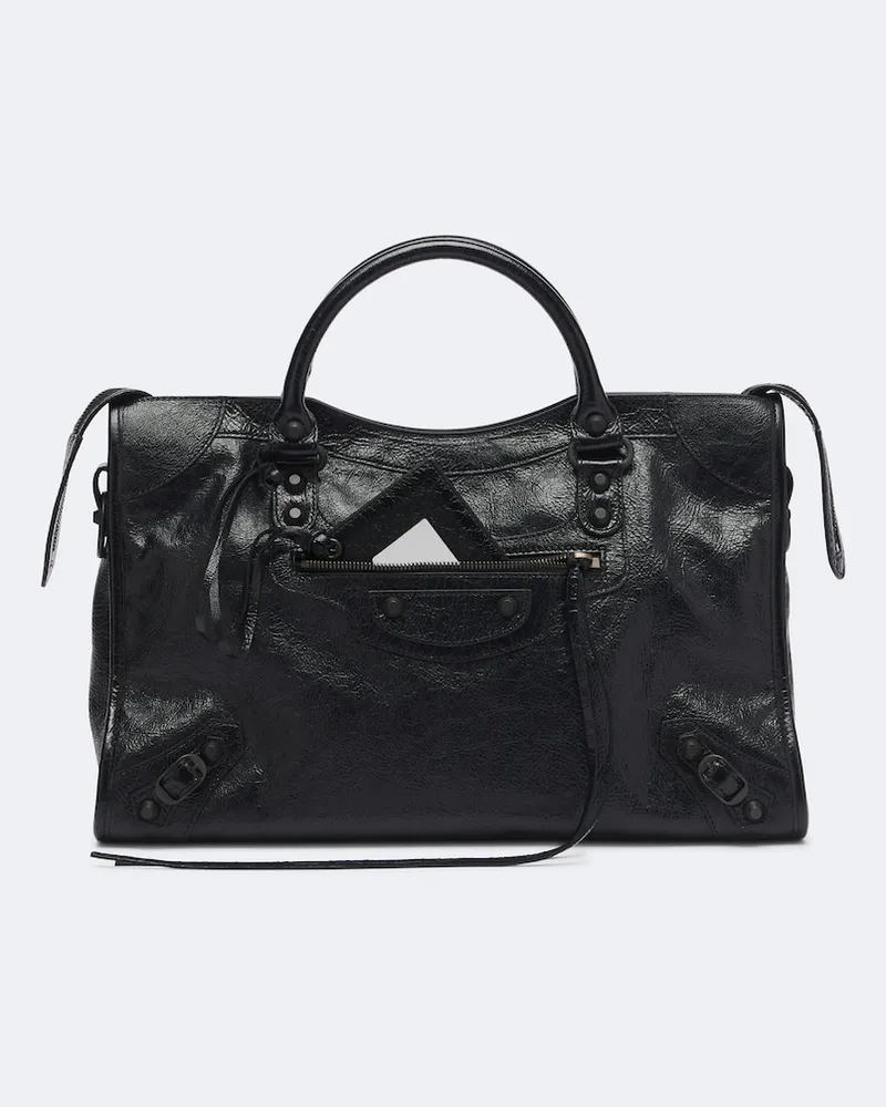 Balenciaga Henkeltasche Le City Medium aus Leder Schwarz