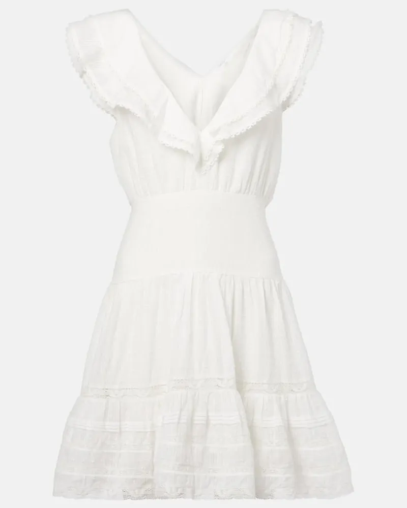 Poupette St Barth Minikleid Della aus Baumwolle Weiß