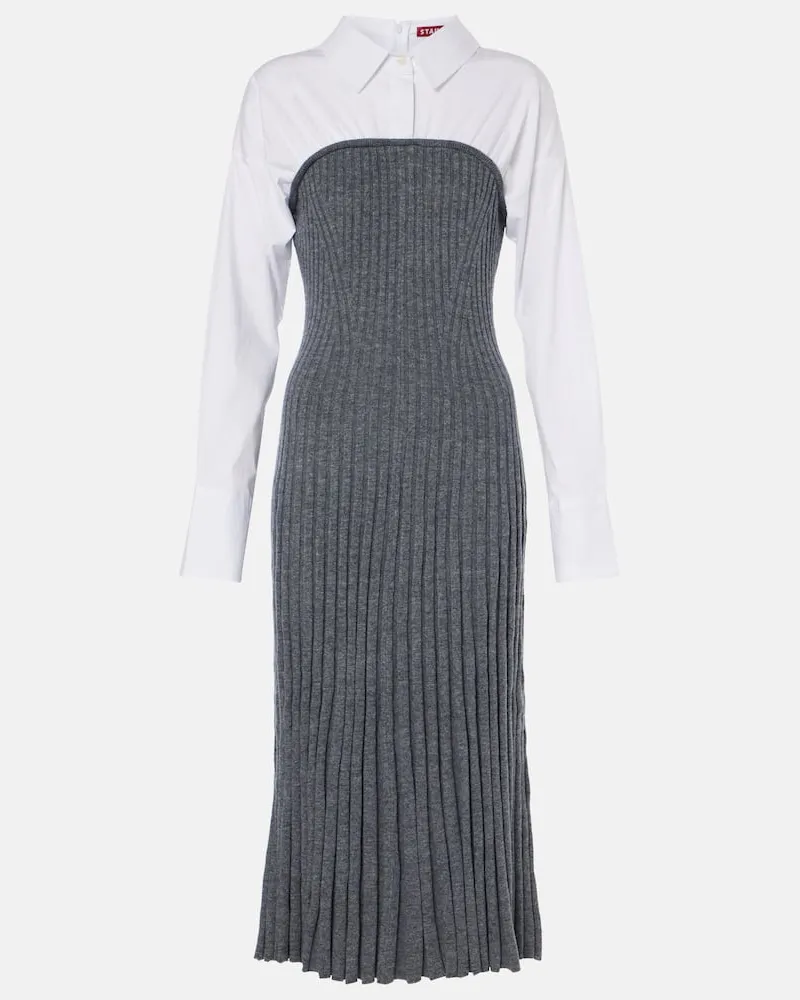 STAUD Maxikleid O’Keefe aus einem Wollgemisch Schwarz