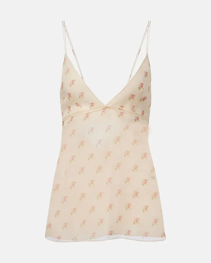 KHAITE Top Timy aus Seidenorganza Weiß