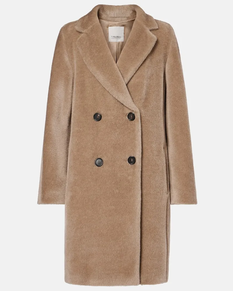Max Mara Mantel Roseto aus Alpakawolle und Wolle Beige