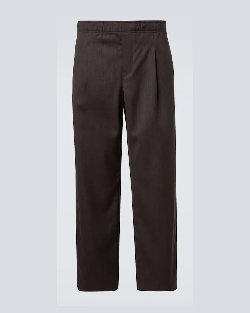 Our Legacy Weite Mid-Rise-Hose Leisure aus Wolle Braun