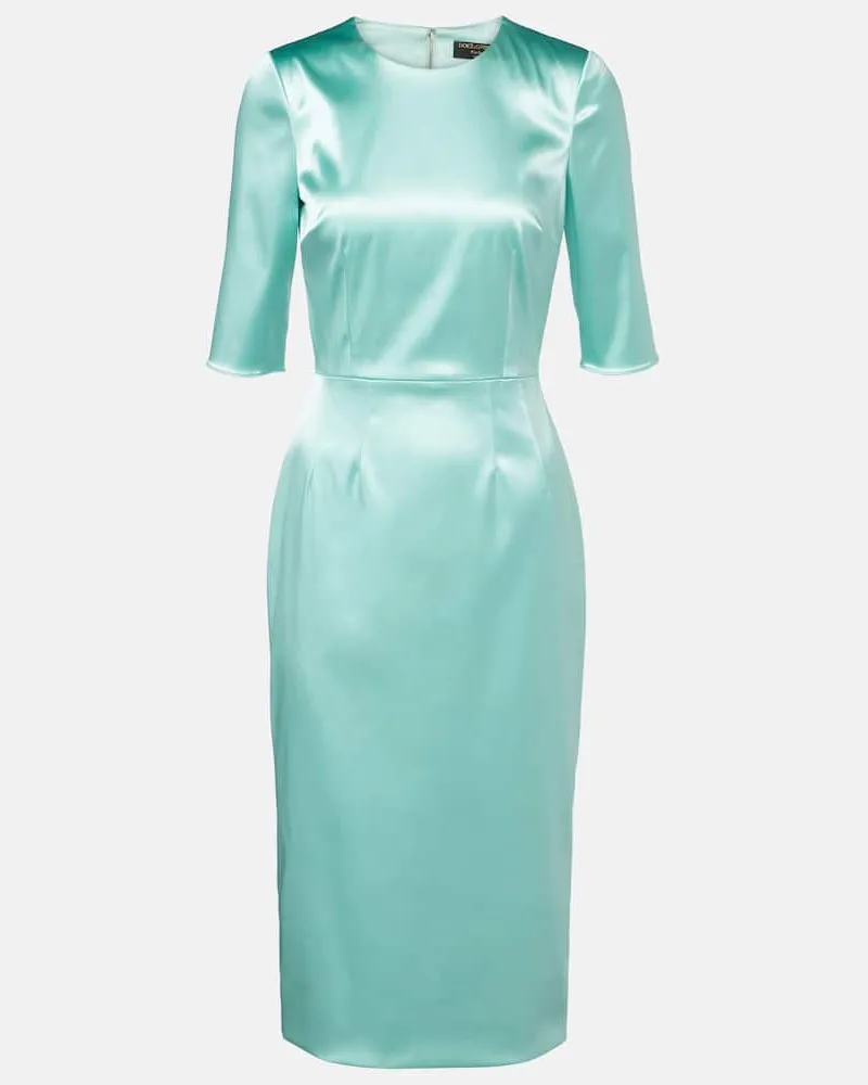 Dolce & Gabbana Midikleid aus Satin Grün