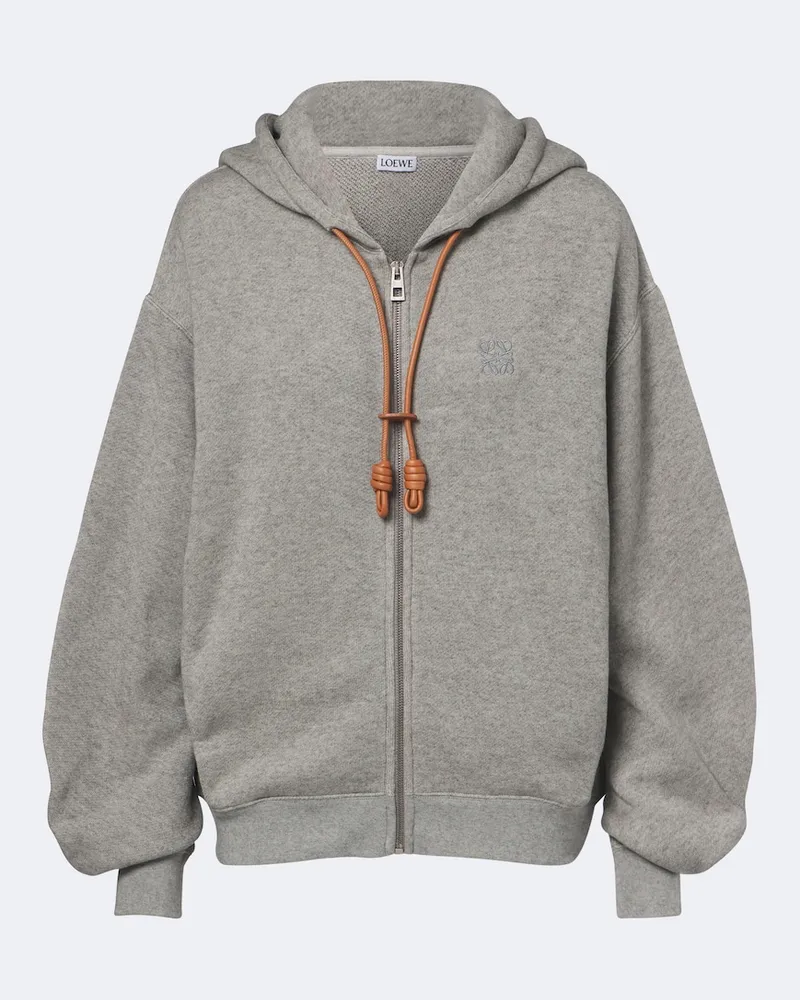 Loewe Kapuzenjacke Flamenco aus Baumwolle und Kaschmir Grau