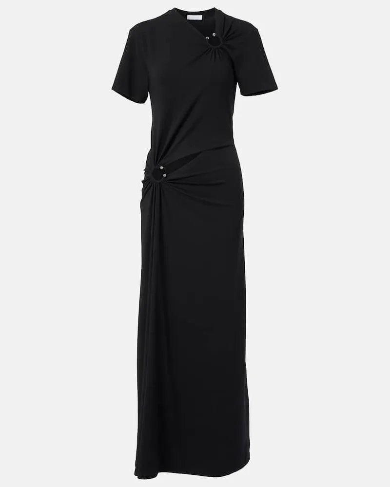 Paco Rabanne Maxikleid aus Jersey Schwarz