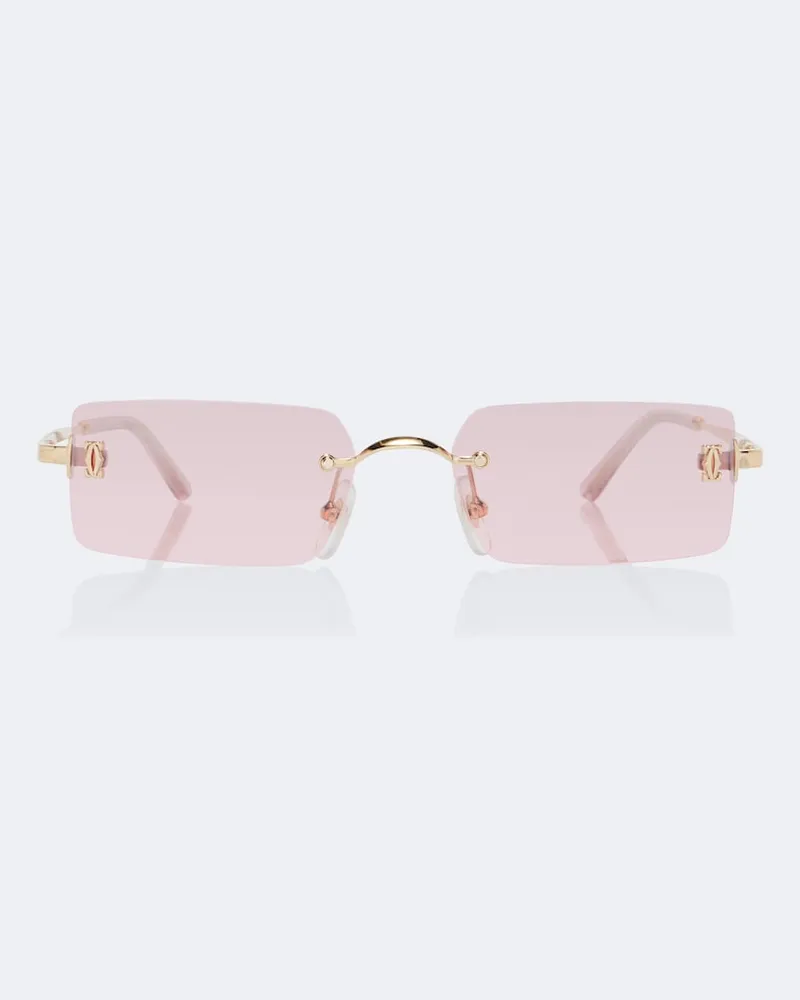 Cartier Eckige Sonnenbrille C De Cartier Gold