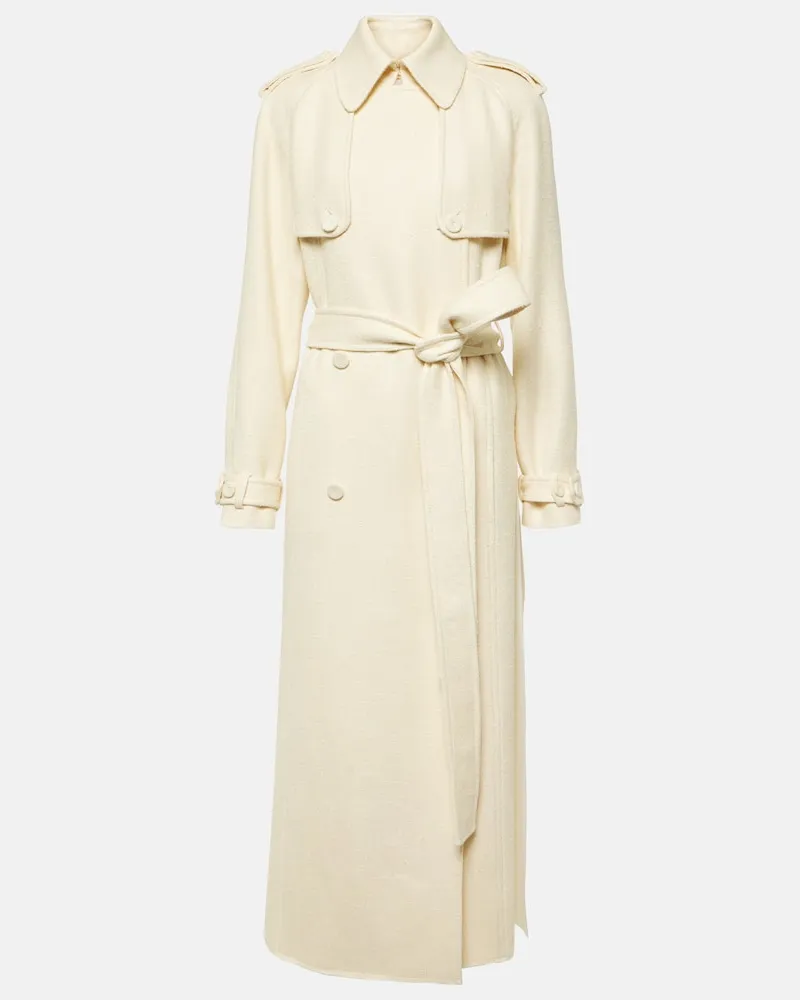 Gabriela Hearst Trenchcoat Eithne aus Seide und Wolle Weiß